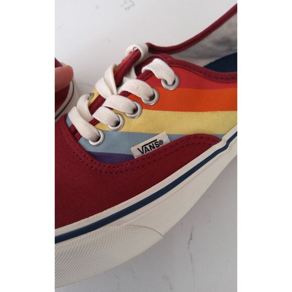 Vans Rad Rush burgundy & rainbow Skateboard shoes Newer size 9.5 W/8M Newer - Picture 4 of 7